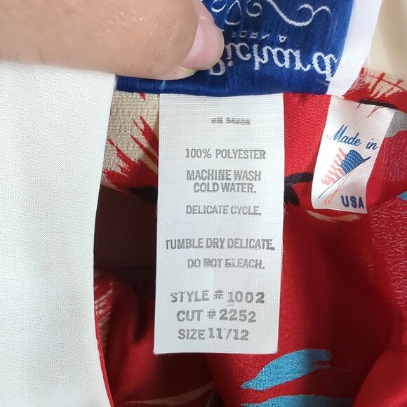 Vintage John Richard Red Dress 6 Small Floral Midi - Picture 10 of 10